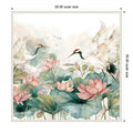 Crane And Lotus Dance By Tradelink Inhouse Artist Framed Canvas Wall Art Print