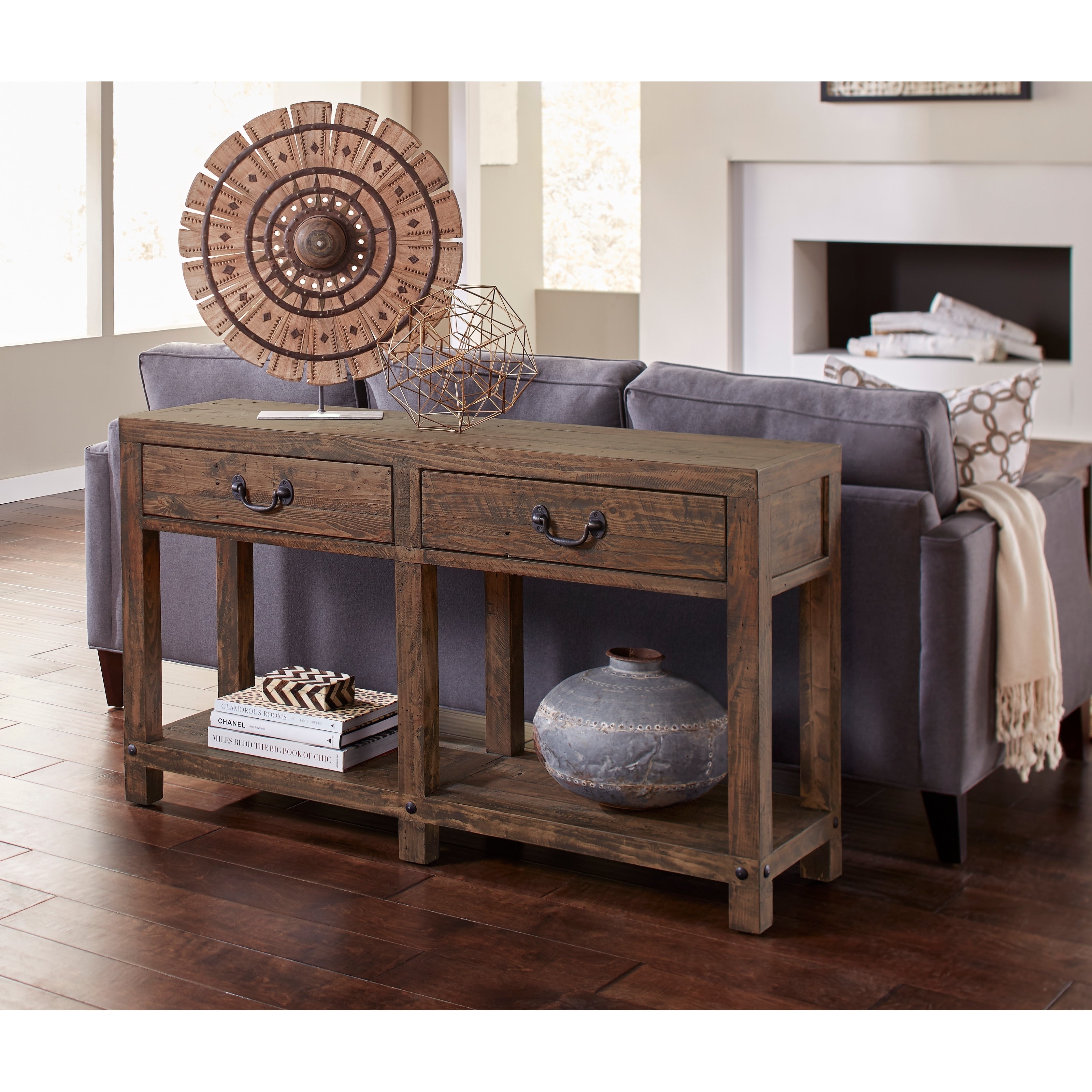 Craster Reclaimed Wood Console Table In Smoky Taupe