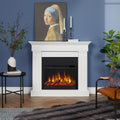 Crawford Slim Line Electric Fireplace White By Real Flame