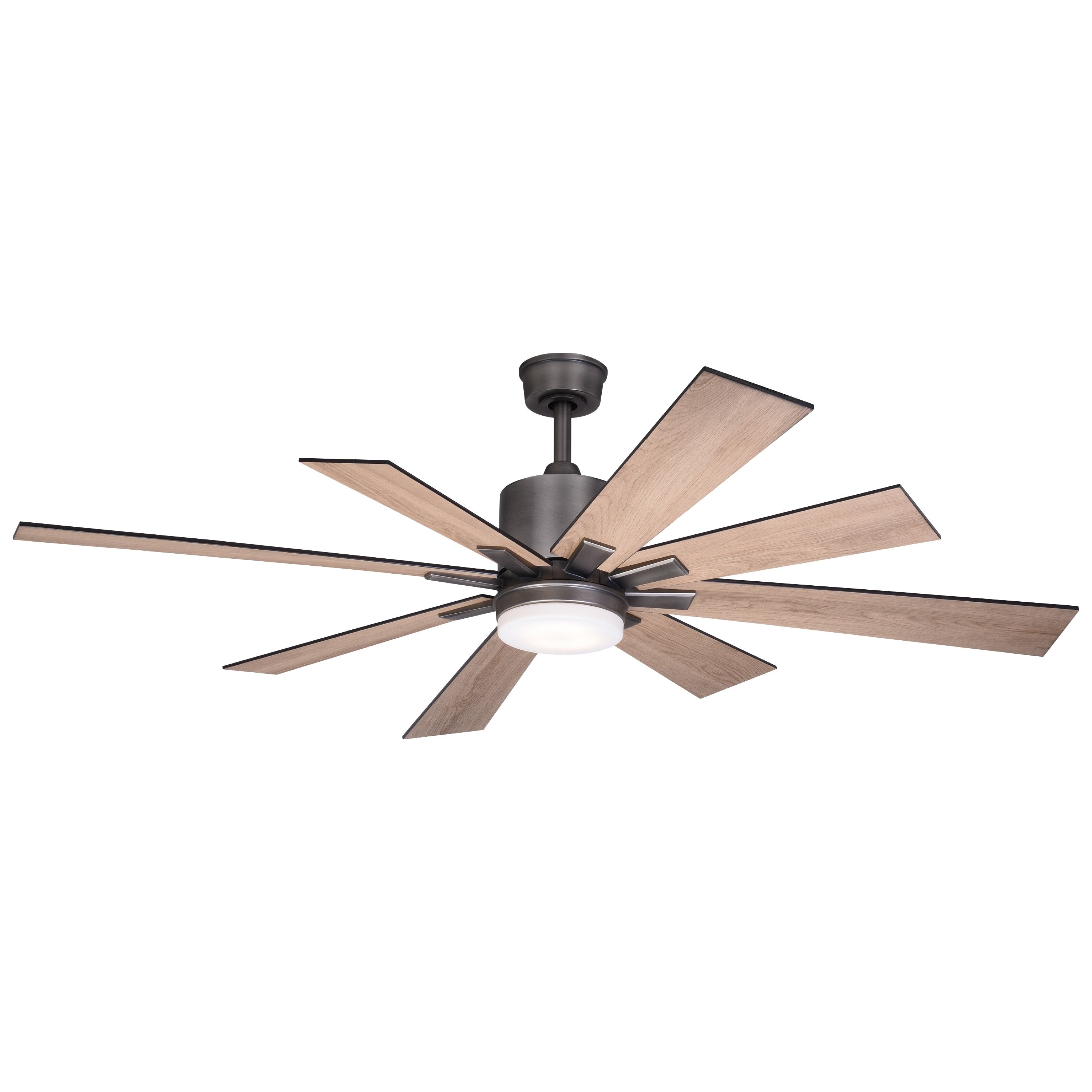 Crawford 60 In. Dark Nickel Urban Loft Indoor Ceiling Fan With Light Kit And Remote 60 In. W X 18 In. H X 60 In. D
