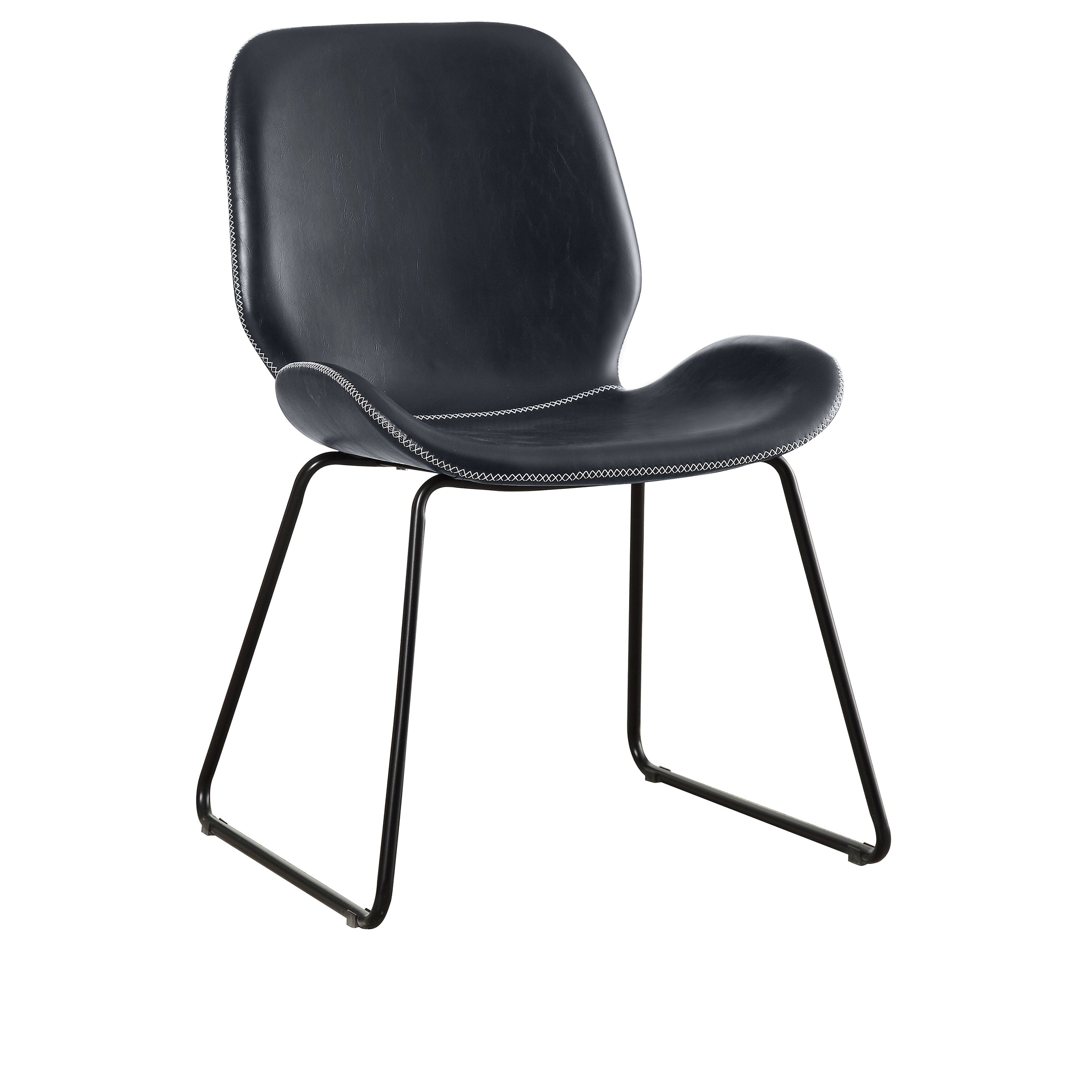 Furniture Of America Markson Industrial Mid Century Modern Faux Leather Side Chair