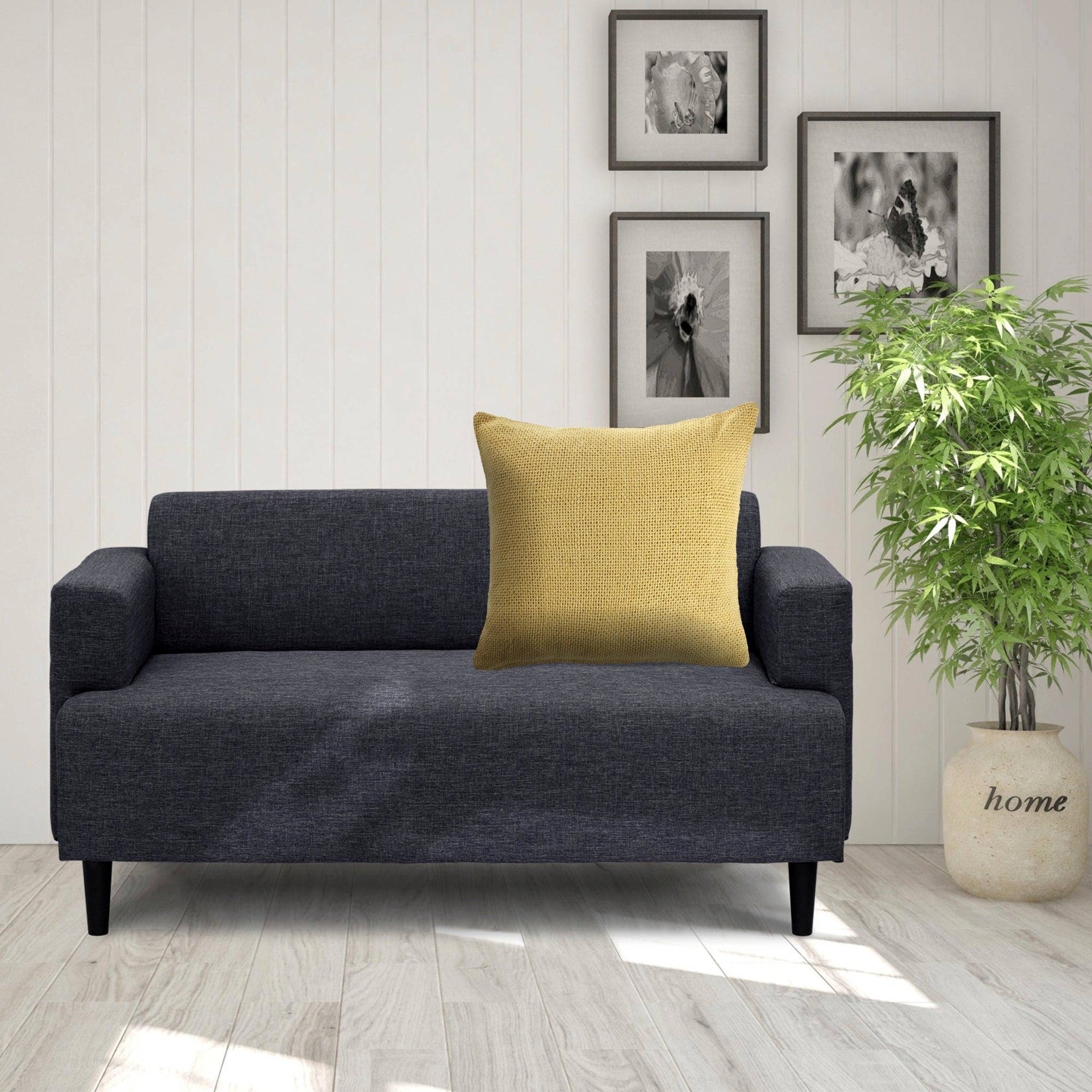 Cream Gold Solid Throw Pillow