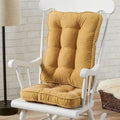 Cream Microfiber Reversible Chair Cushion Set