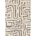 Cream Taupe Abstract Morroccan Super Soft High Low Textured Rug
