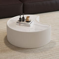 Cream White Curved Center Table Coffee Table Side Table For Living Room Minimalist Sofa Table End Table