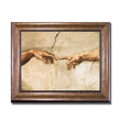 Creation Of Adam Detail By Michelangelo Bronze Gold Framed Canvas Art 22 In X 28 In Framed Size