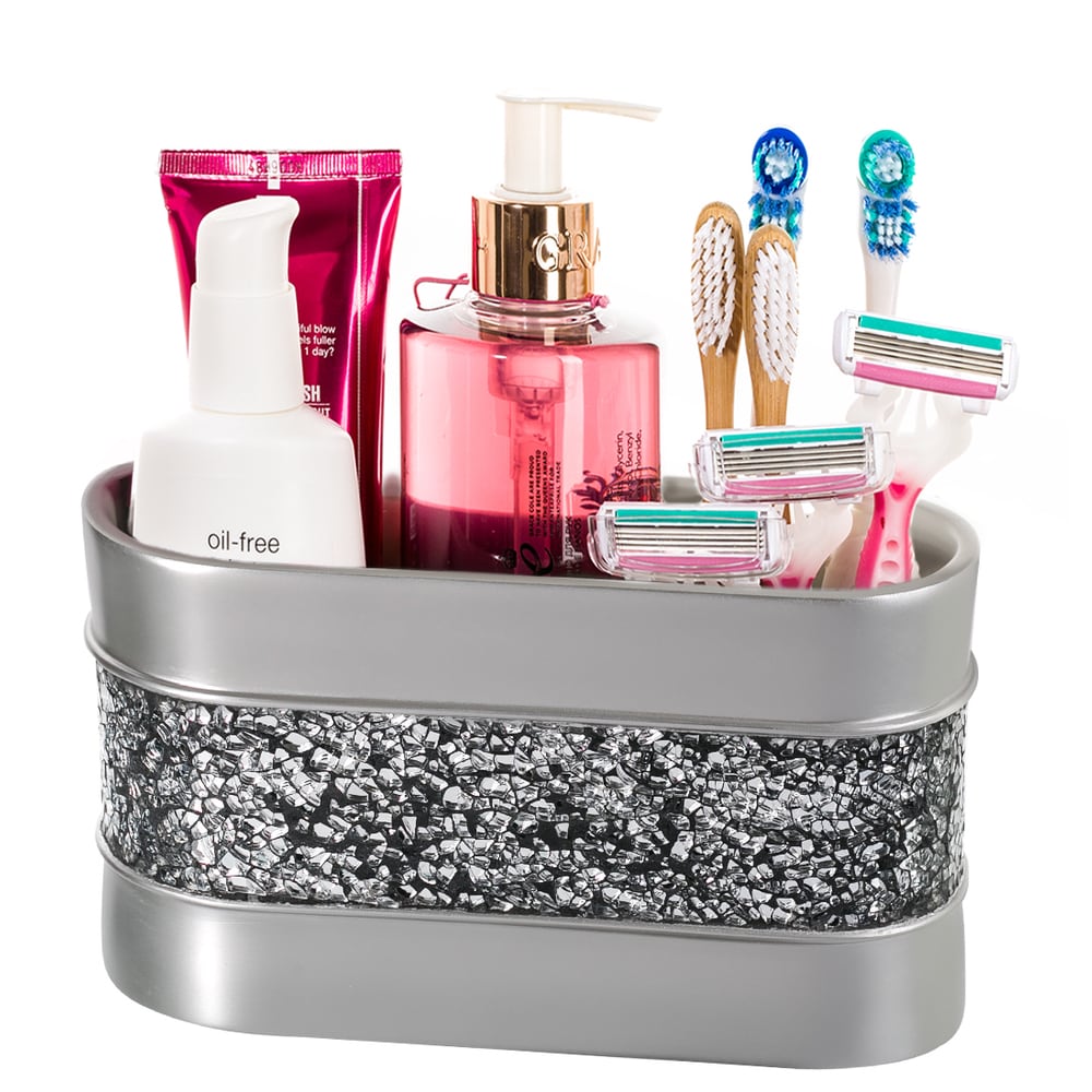 Creative Scents Brushed Nickel 3 Compartment Bathroom Organizer