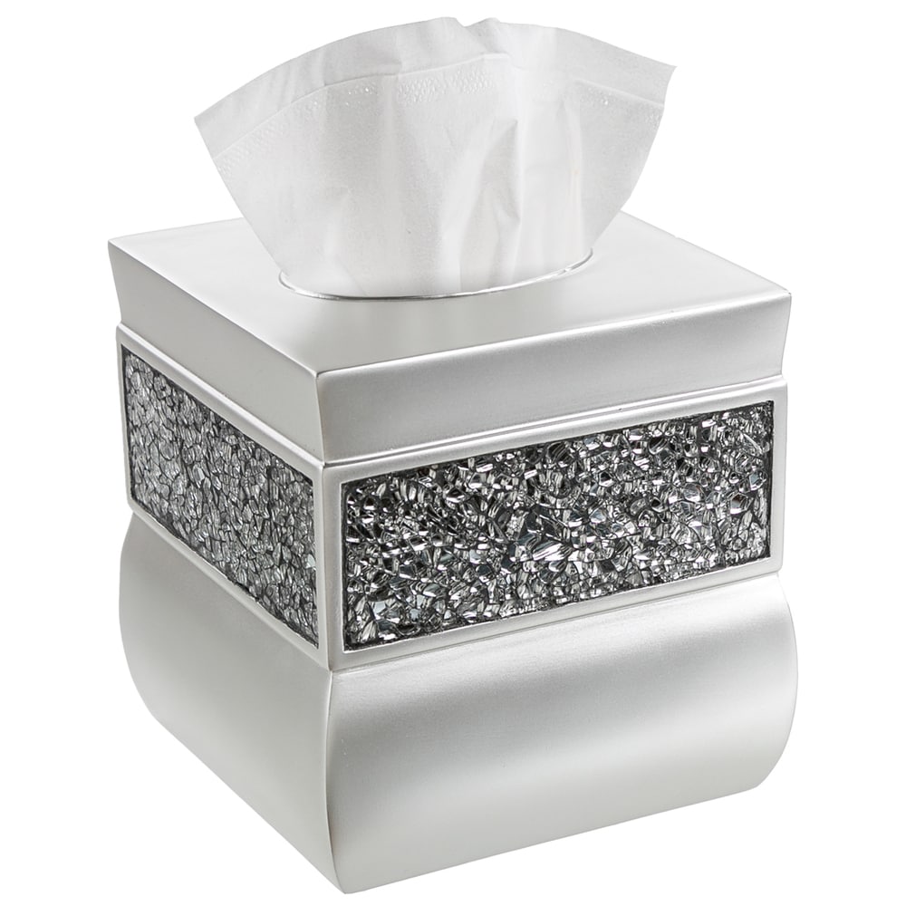 Creative Scents Brushed Nickel Square Tissue Box Cover