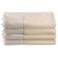 Creative Scents Ivory Fingertip Towel Set With Gorgeous Trim 4 Pack