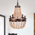 Crelimen 5 Light 22 Inch Wood Antique Bronze Pendant