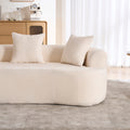 Crescent Shaped Modular Sofa For Apartments Chenille Low Back Deep Seat Sofa Small Compression Sofa With Pillows
