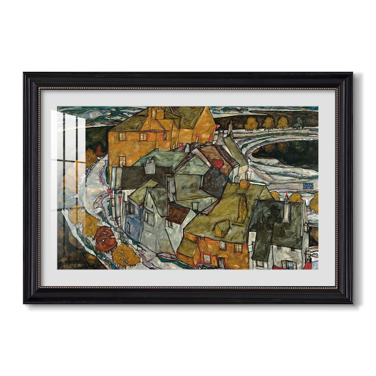 Crescent Of Houses Ii 1915 Egon Schiele Custom Framed Print
