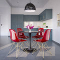 Cresco Set Of 4 Dining Chair With Clear Acrylic Accent Chair Gold Eiffel Base Mid Century Modern Molded Plastic Side Chair