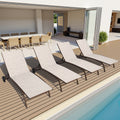 Adjustable Chaise Lounge Chair Outdoor Recliner With Wheels Set Of 2 74.80 L X 24.80 W X 13.78 H