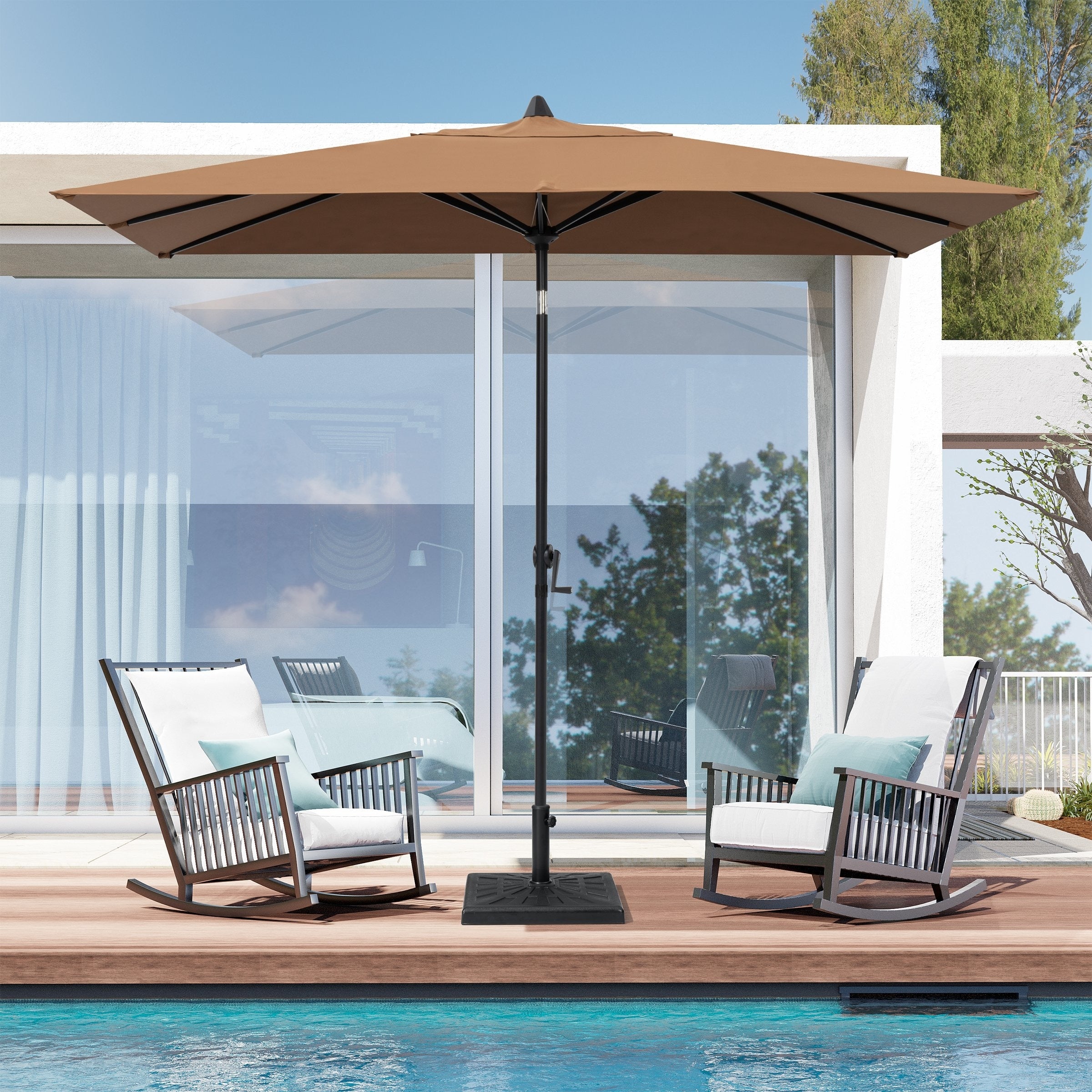 Crestlive Products 9 X 5 Ft Patio Outdoor Rectangular Market Umbrella