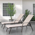 Crestlive Products Outdoor Aluminum Adjustable Reclining Chaise Lounge 65.35 L X 26.97 W X 32.48 H Inches
