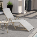Crestlive Products Outdoor Aluminum Folding Adjustable Chaise Lounge 24 W X 45 D X 37 H