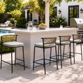 All Weather Aluminum Outdoor Counter Height Bar Stools Set Of 2 21.7 W X 25.6 D X 43.7 H