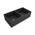 Crestwood 36 Modern Double Bowl Apron Fireclay Sink Charcoal