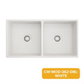Crestwood 36 Modern Double Bowl Apron Fireclay Sink White