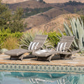 Crete Outdoor Armed Aluminum Wicker Chaise Lounge Set Of 2 By Christopher Knight Home