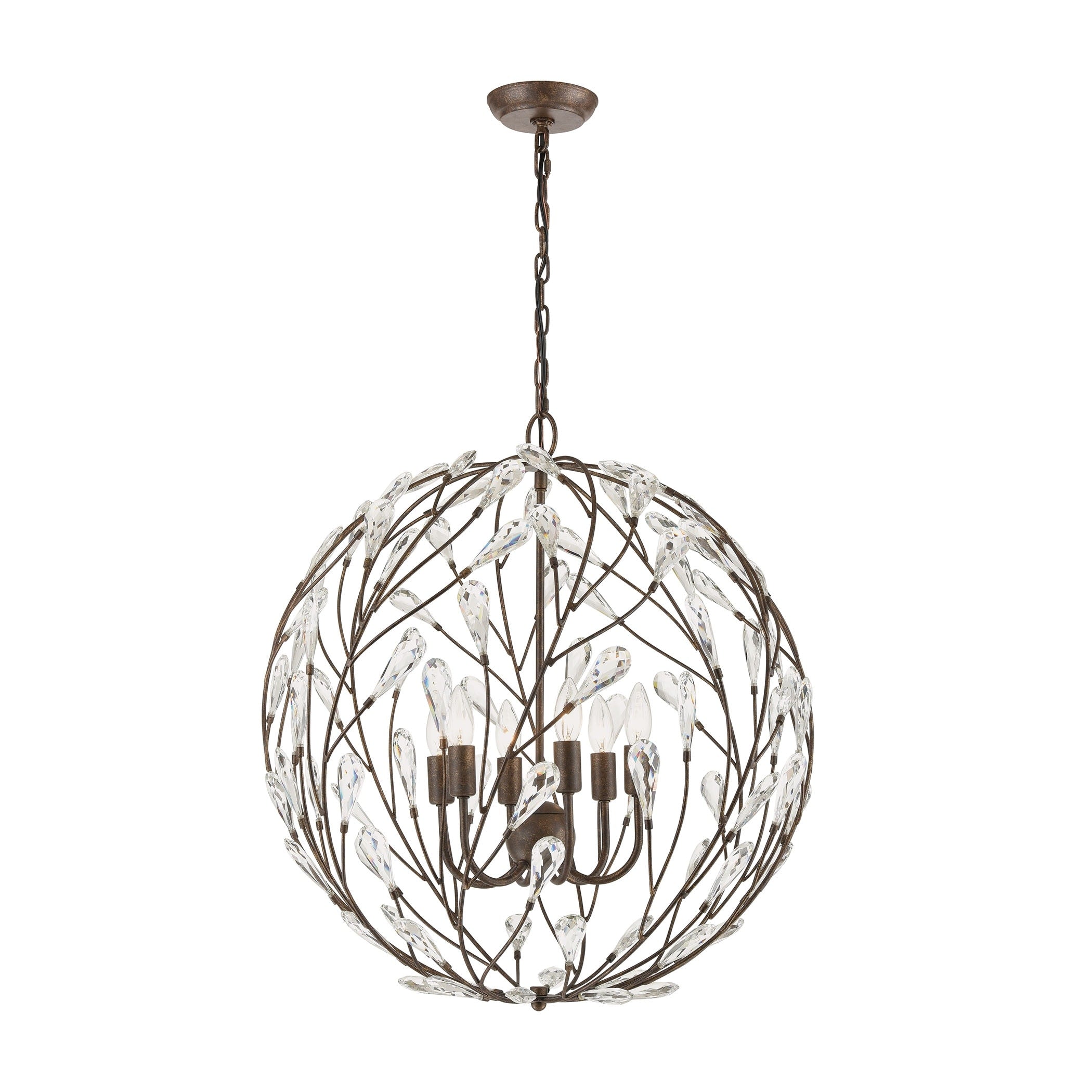 Crislett 25 Inch Wide 6 Light Chandelier In Sunglow Bronze