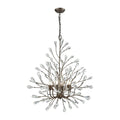 Crislett Sunglow Bronze Clear Metal Crystal 6 Light Chandelier