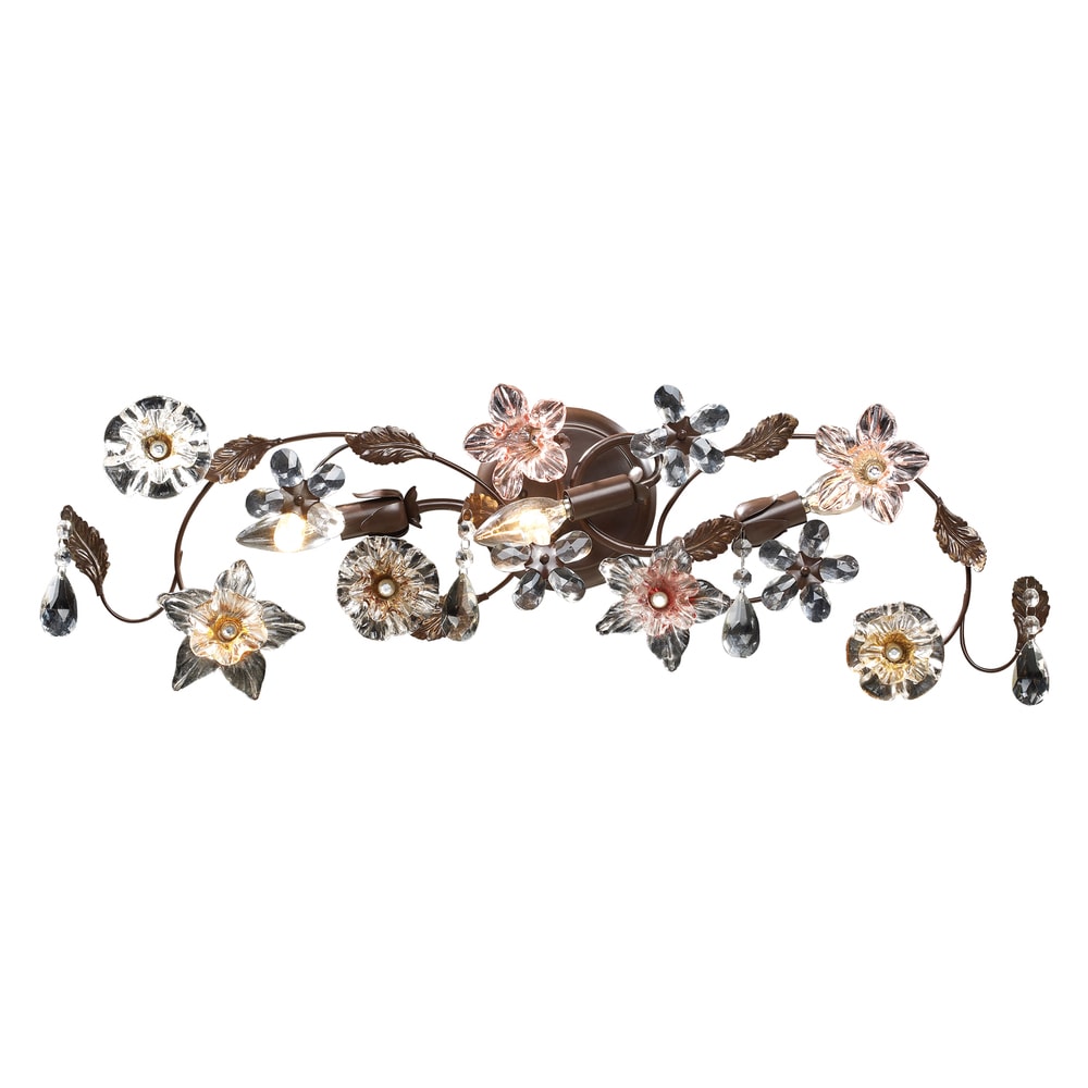 Deep Rust Cristallo Fiore Collection 3 Light Vanity