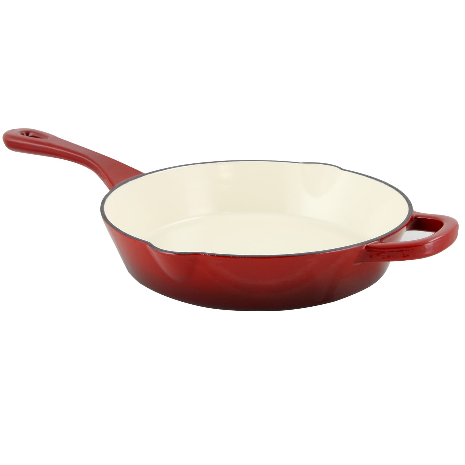 Crock Pot Artisan Enameled 10 Round Cast Iron Skillet In Scarlet Red