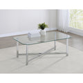 Cronin Rectangular Tempered Glass Top Cocktail Coffee Table Chrome