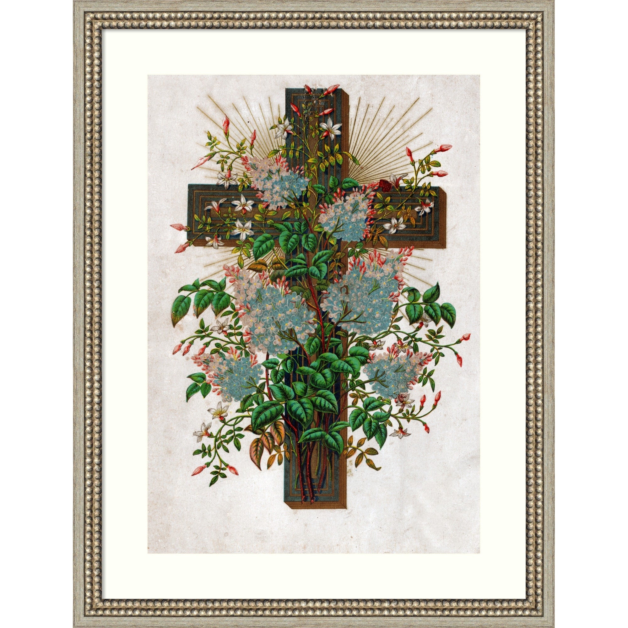 Cross Of Jesus Christ Circa 1910 Wood Framed Wall Art Print