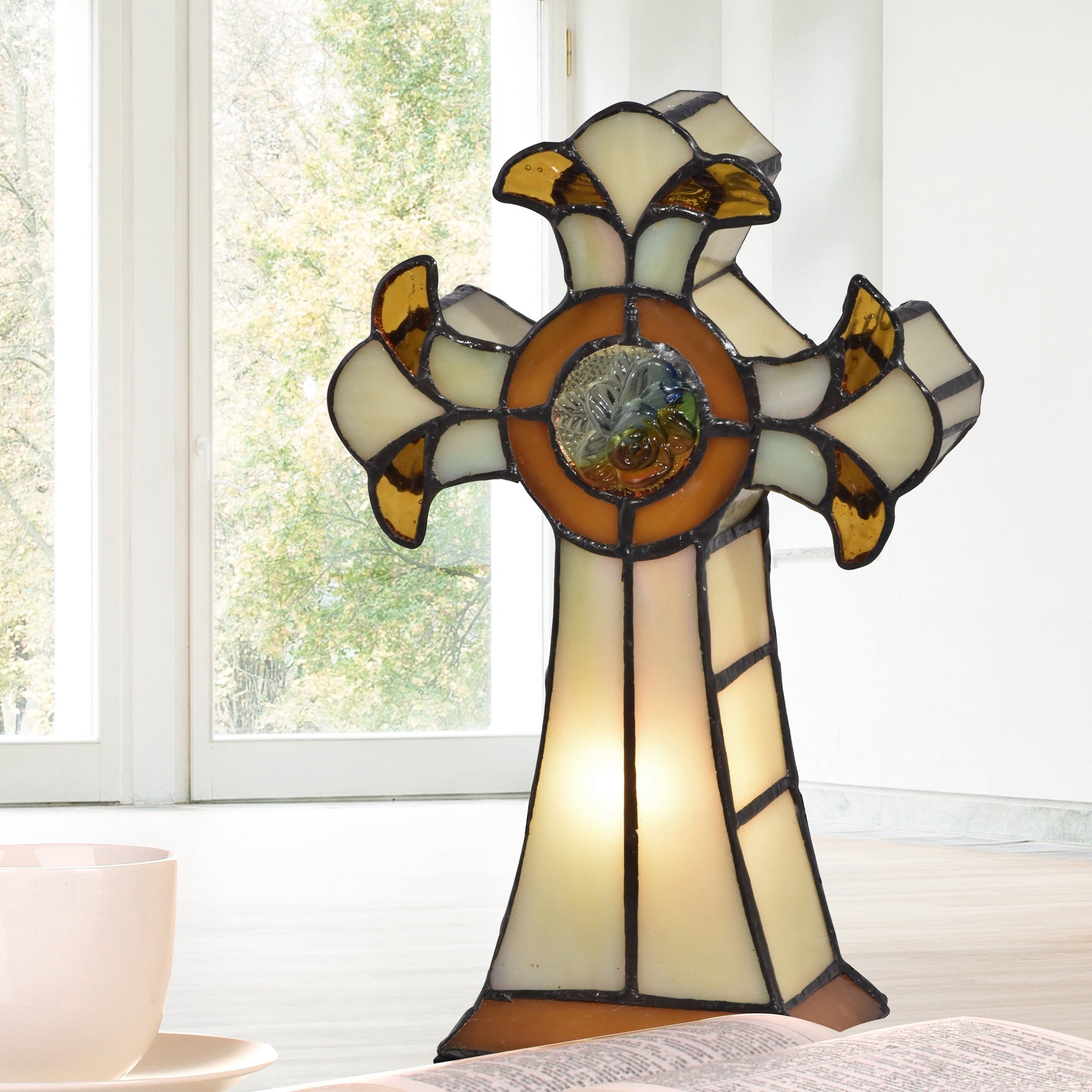 Cross Tiffany Accent Table Lamp