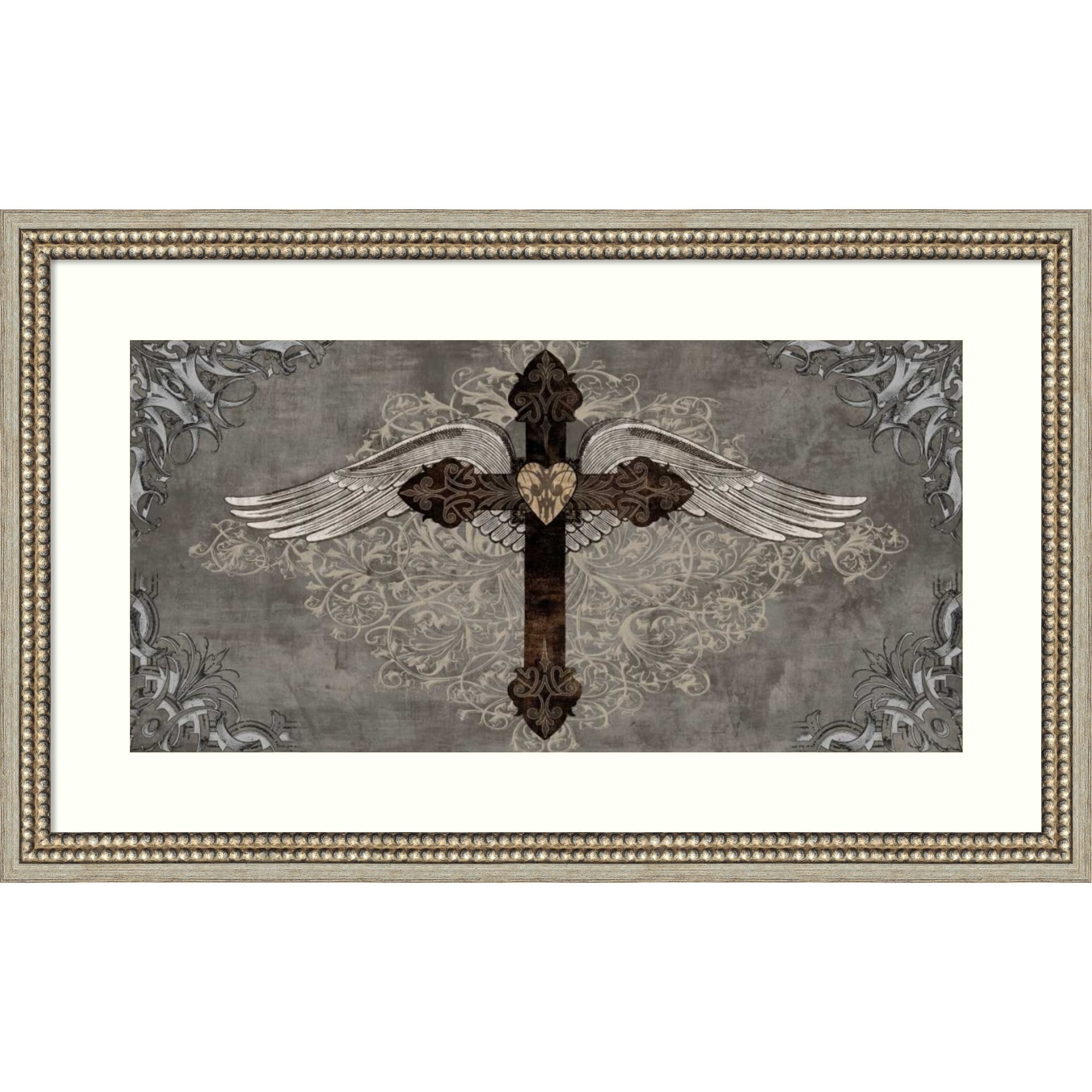 Cross With Wings By Brandon Glover Wood Framed Wall Art Print