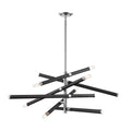 Crosspiece 39 Inch Wide 6 Light Chandelier In Black 39In W X 39In D X 17In H