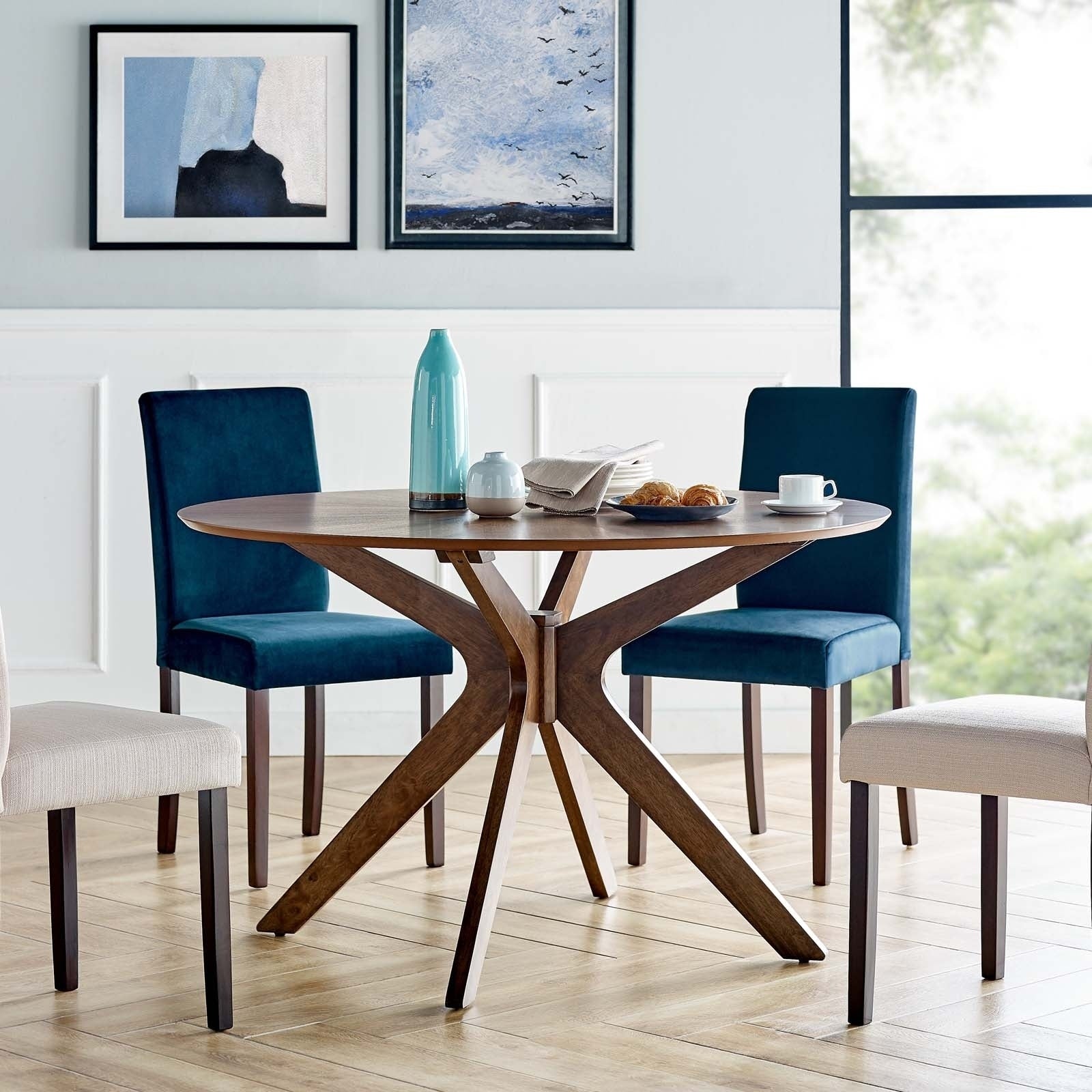 Crossroads 47 Round Wood Dining Table