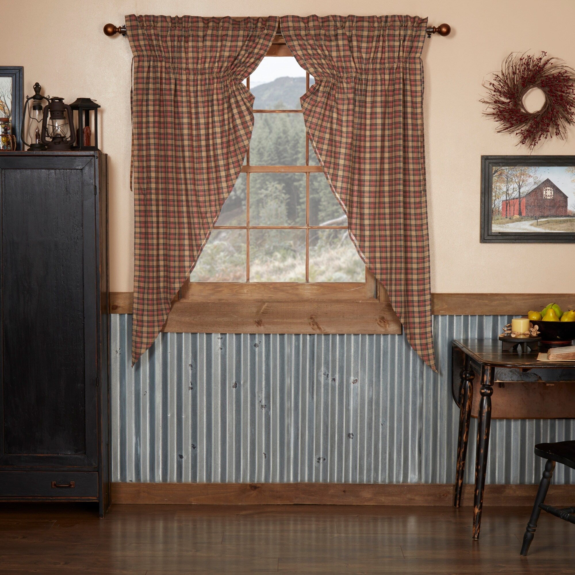 Crosswoods Lined Prairie Curtain Set Of 2 63 X 36