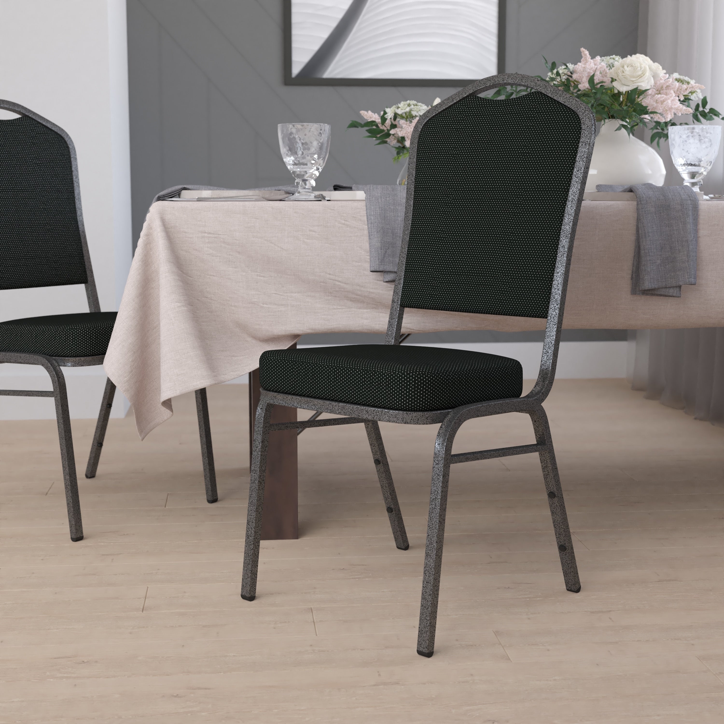 Hercules Series Crown Back Vein Frame Stacking Banquet Chair
