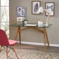 Camila Mid Century Tempered Glass Desk By Christopher Knight Home