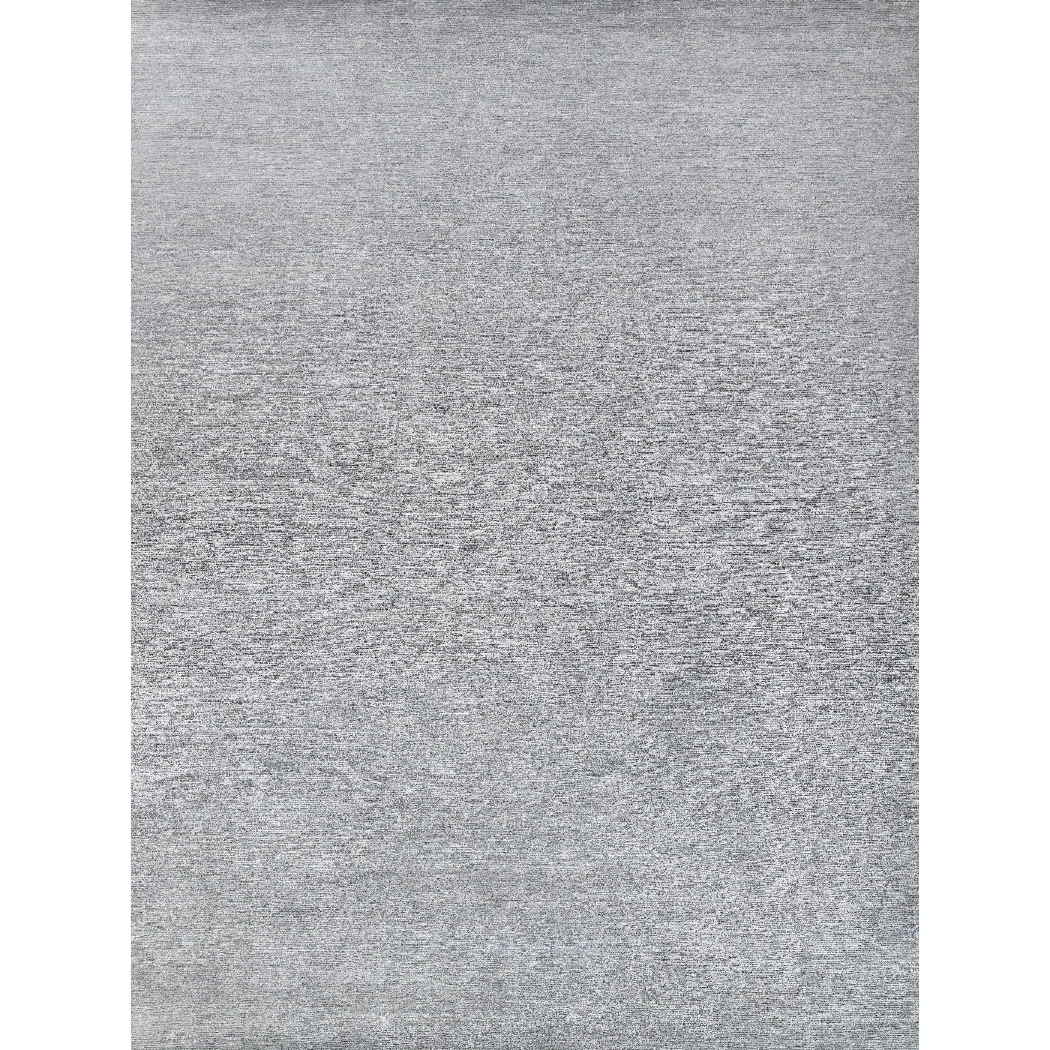 Crush Hand Knotted Bamboo Silk Light Silver Area Rug