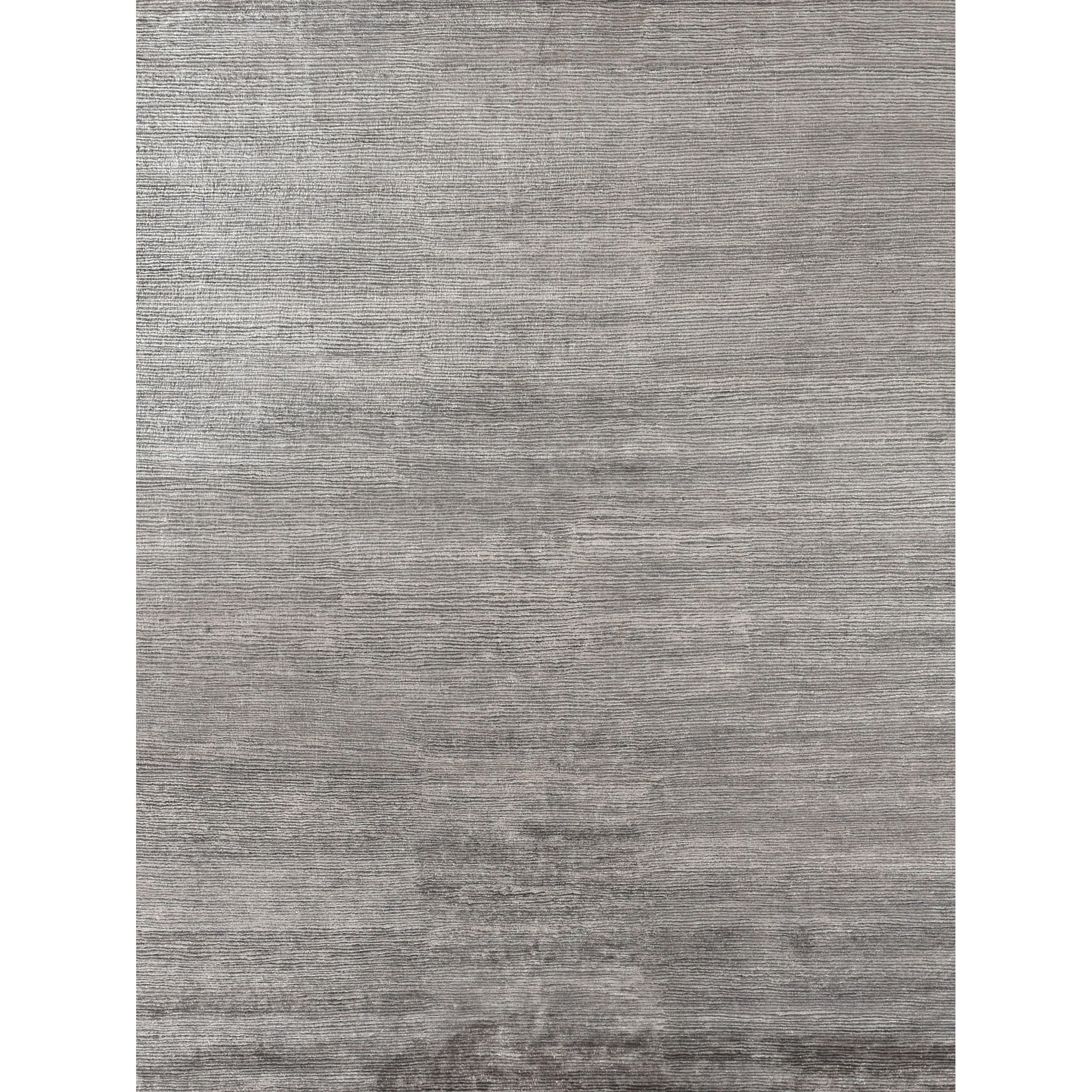 Crush Hand Knotted Bamboo Silk Silver Dark Silver Area Rug 8 X 10