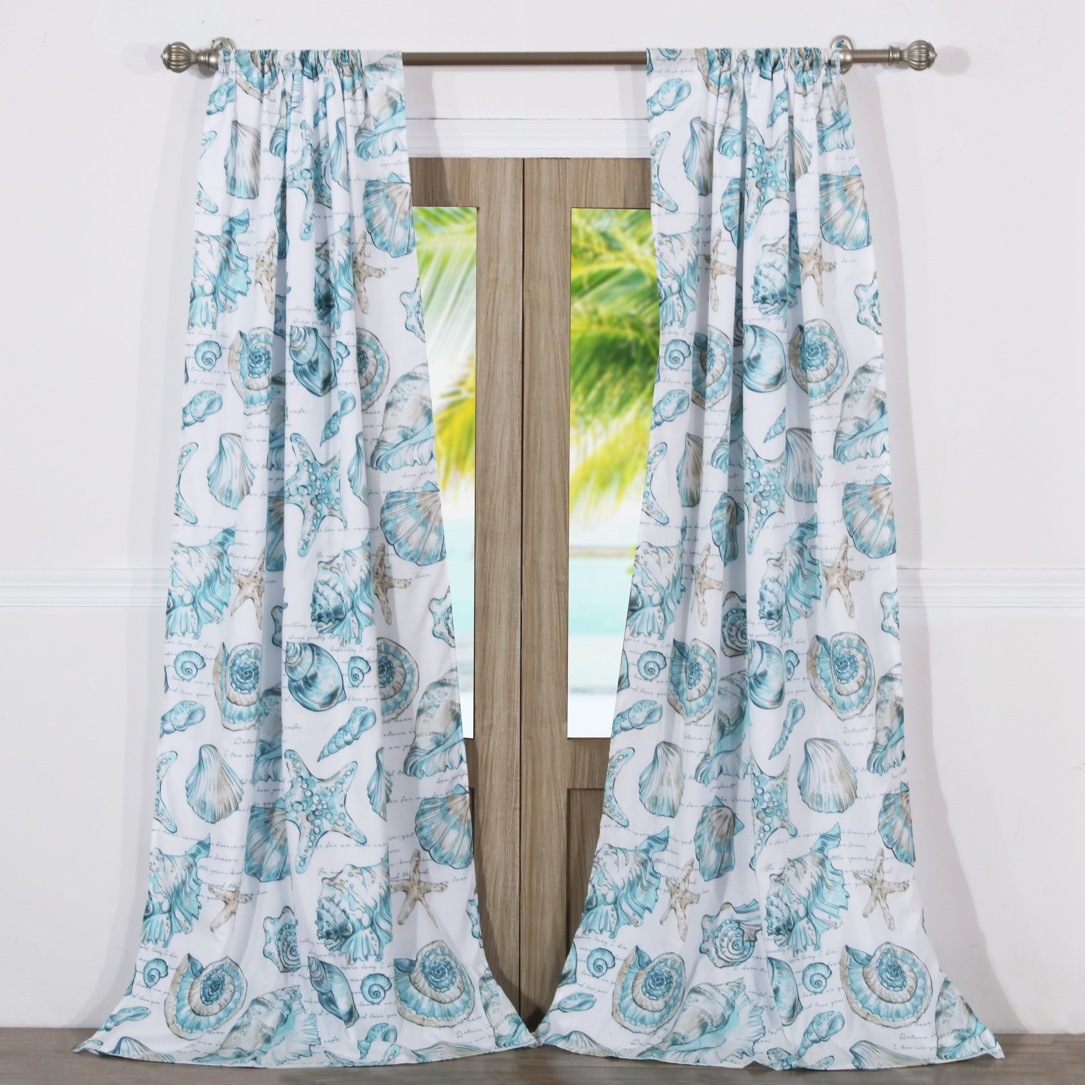 Cruz Coastal Curtain Panel Pair With Tiebacks Set Of Two Panels
