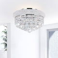 3 Light Flush Mount With Chrome Finish