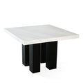 Gracewood Hollow Mhlanga 54 Inch Square White Espresso Marble Dining Table