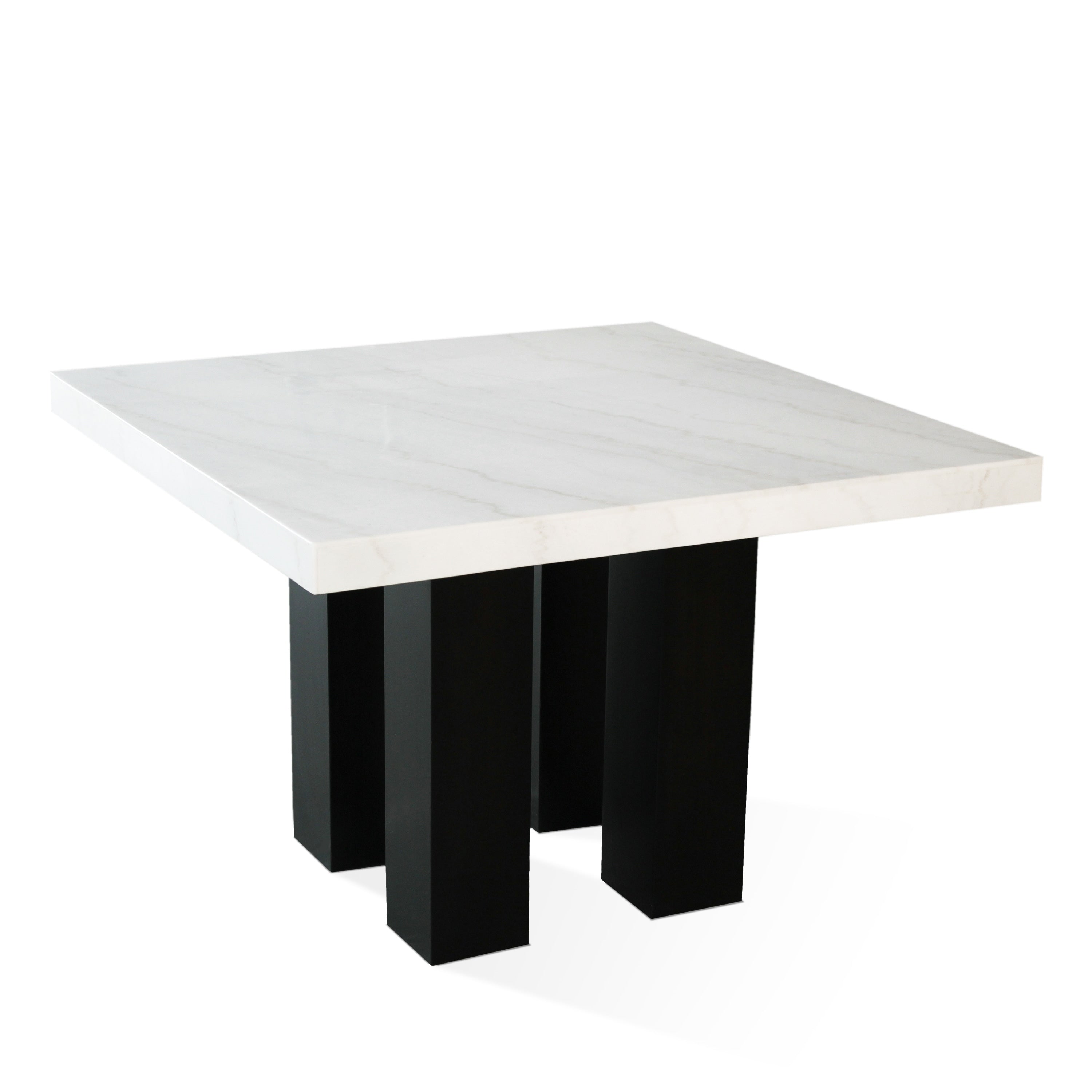 Gracewood Hollow Mhlanga 54 Inch Square White Espresso Marble Dining Table