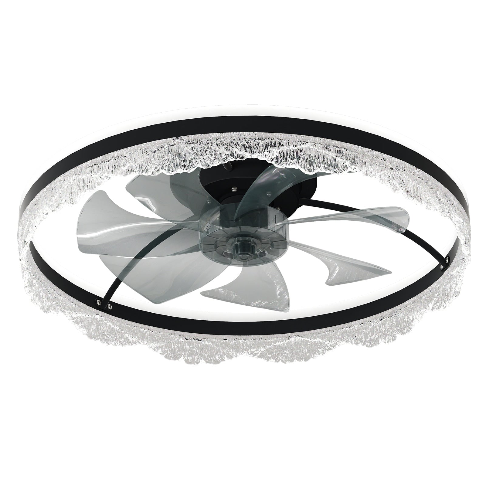 Crystal Ceiling Fan With Light With Remote Control For Bedroom