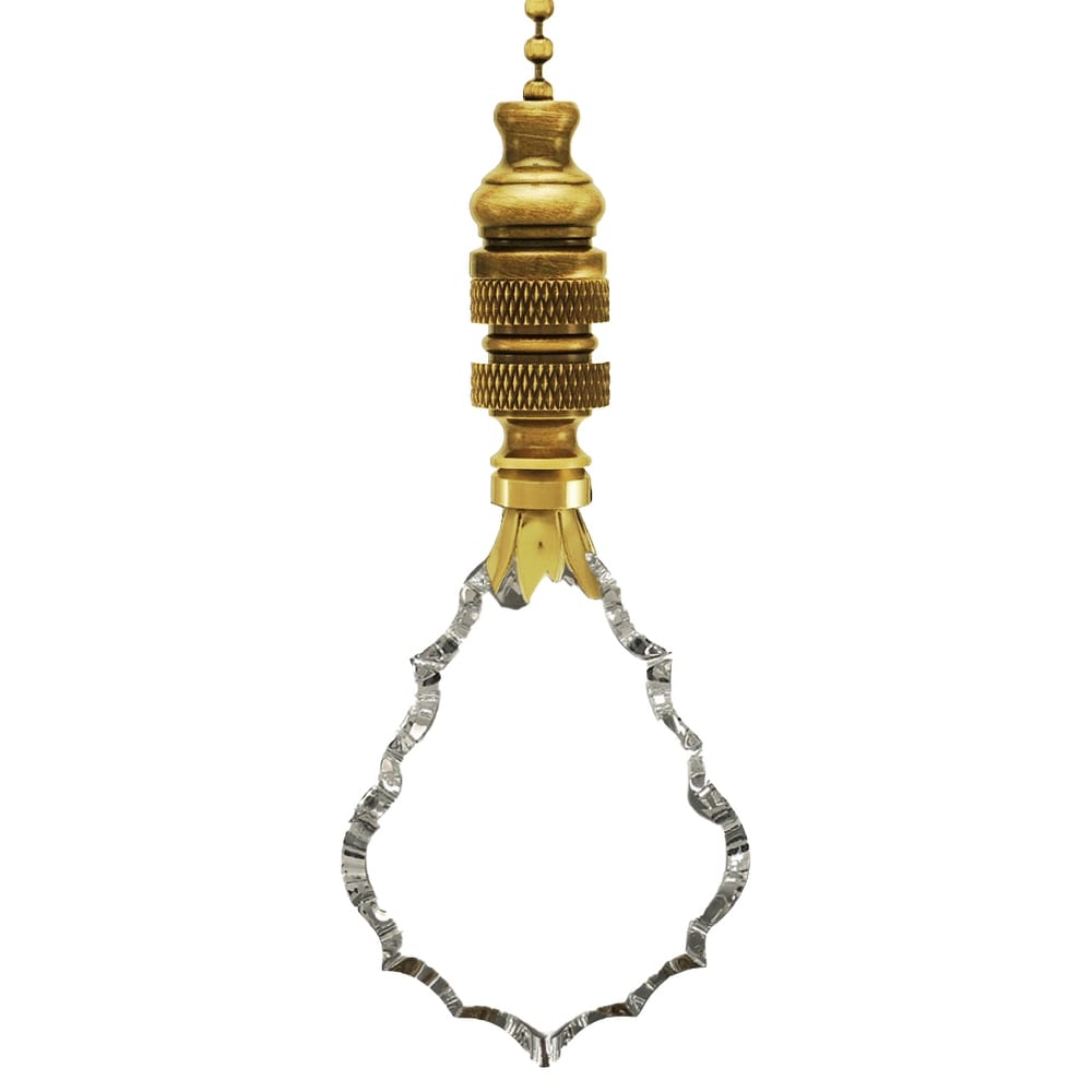 Crystal Gothic Cross Ceiling Fan Pull Antique Metal Chain 2.38 H
