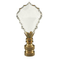Crystal Gothic Cross Lamp Finial Polished Brass Knurled Base 2.75 H