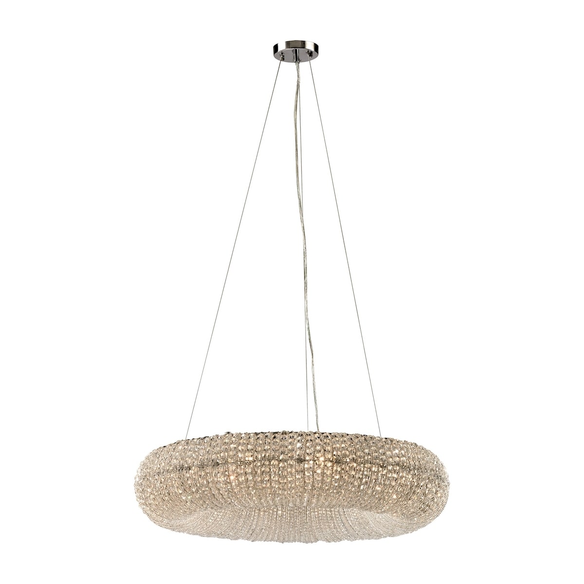 Crystal Ring 28 Inch Wide 10 Light Chandelier In Polished Chrome 28In W X 28In D X 6In H