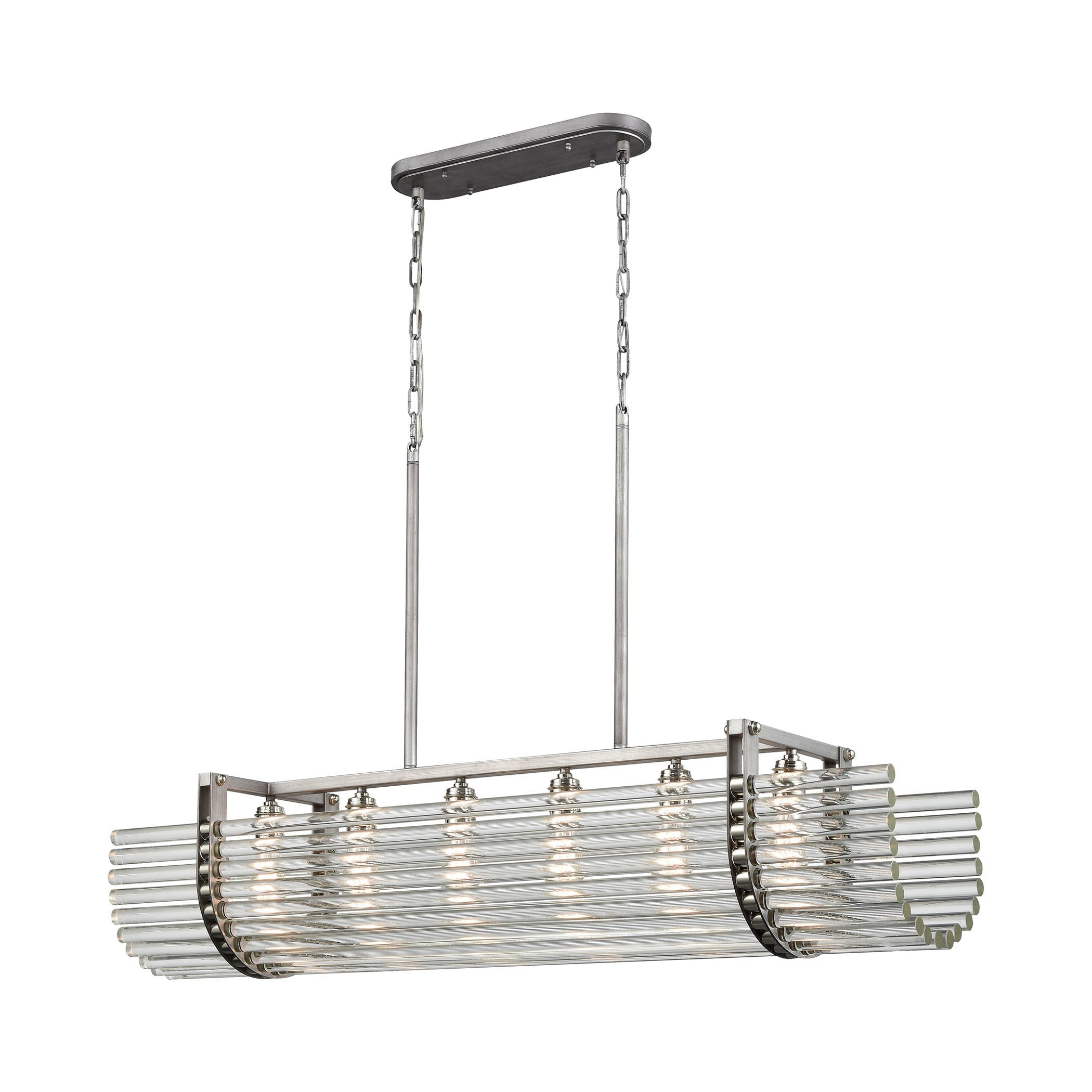 Crystal Rods Island Light Weathered Zinc Polished Nickel