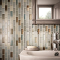 Crystal Shores Random Mosaic Saphire Lagoon 14.25 X 11.75
